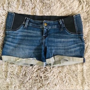 Maternity denim shorts